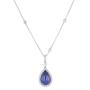 Collana Oro Bianco con Diamanti e Zaffiro