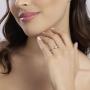 Anello regolabile in argento con zirconi bianchi