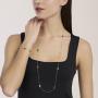 Collana in argento dorato con pietre piccole multicolor
