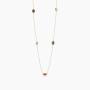 Collana in argento dorato con pietre piccole multicolor