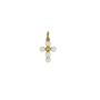  Charm croce pallini smalto bianco 