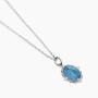 Girocollo in argento con Madonnina smaltata azzurra