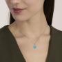 Girocollo in argento con Madonnina smaltata azzurra