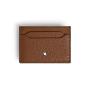 Portacarte 5 Tasche in Pelle con Grana