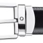 Cintura Reversibile In Pelle Nera/Marrone 30 mm Con Fibbia a Ferro di Cavallo