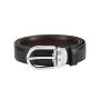 Cintura Reversibile In Pelle Nera/Marrone 30 mm Con Fibbia a Ferro di Cavallo
