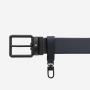 Cintura Reversibile In Pelle Stampata Nera/Liscia Da 35 mm