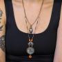 Collana Amber Bloom Set, Layered Pendant Necklace, Zucca