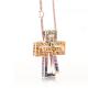 Collana Girocollo Croce double zaffiri