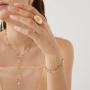 Bracciale con gemme multicolore a un filo