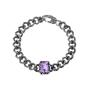 Bracciale in argento intagliato a groumette ametista 